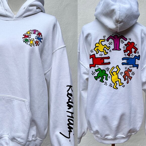 Keith Haring Circle of Men Dance White Hoodie (M/L) Underconusmptioncore/Skater - Picture 14 of 15